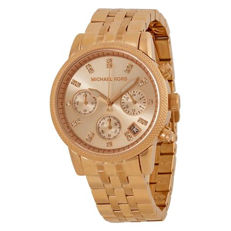 michael kors dames horloge mk 6077|Michael Kors Ritz Chronograph Rose Gold Dial Steel Ladies.